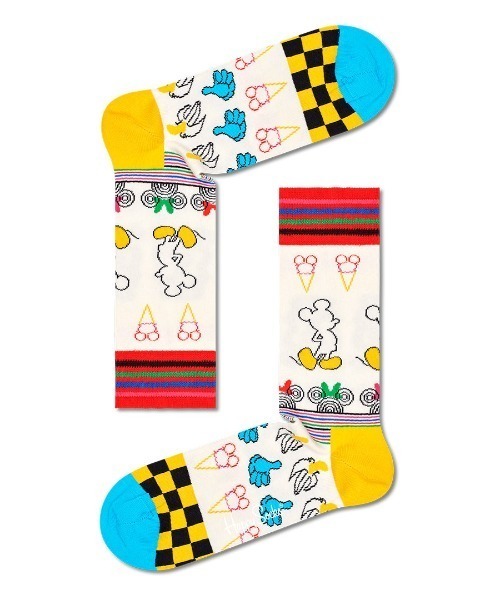 Happy Socks（ハッピーソックス）の「【Limited】Happy Socks × Disney Sunny Sketch レディース メンズ クルーソックス 14211009（ソックス/靴下・レディース・ホワイト・M/L）」の3枚目の写真
