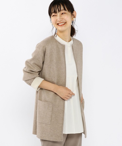 Petit Honfleur(プチオンフルール)の「Wフェイスコーディガン(カーディガン/ボレロ・レディース・ベージュ/ブラック・M/L)」の15枚目の写真