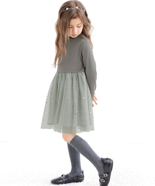 Bee des Bee（ビーデスビー）の「長袖ワンピース（ワンピース・キッズ・ブラック×ブラック/ライトベージュ/チャコールグレー・110cm/100cm/120cm/130cm/140cm/150cm）」の10枚目の写真