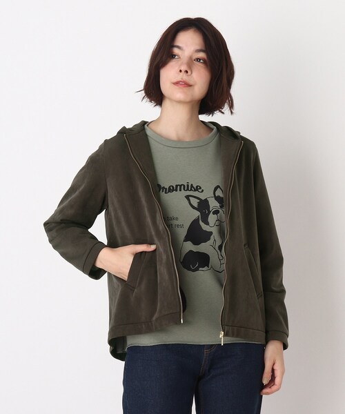 DRESKIP(ドレスキップ)の「◆もちもちダンボ-ルニットジップアップパーカー(パーカー・レディース・サンドベージュ/ダークブラウン/ブラウン系その他2・04/03/02)」の1枚目の写真