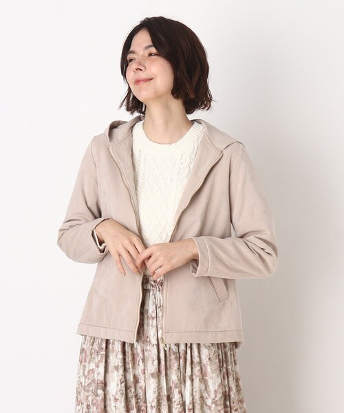 DRESKIP(ドレスキップ)の「◆もちもちダンボ-ルニットジップアップパーカー(パーカー・レディース・サンドベージュ/ダークブラウン/ブラウン系その他2・04/03/02)」の3枚目の写真