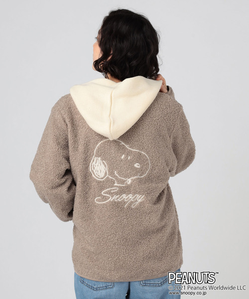 PEANUTS(ピーナッツ)の「【ピーナッツ/PEANUTS】SNOOPYボアジャケット(ダウンジャケット/コート・レディース・ネイビー/ベージュ/ピンク・3L/LL/L/M)」の20枚目の写真