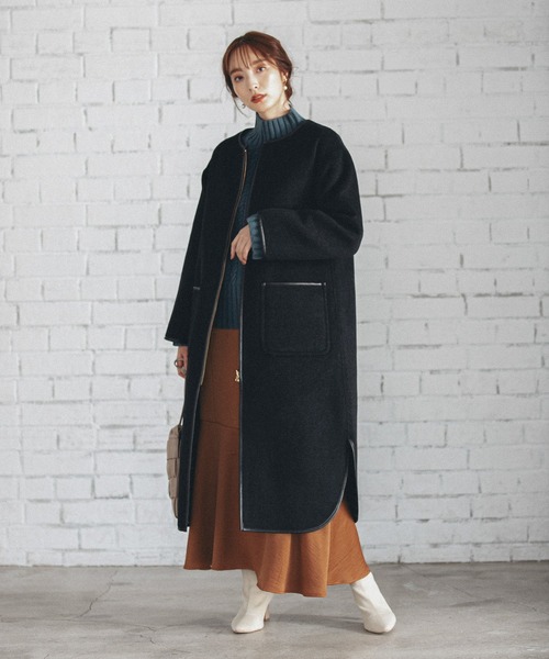 Andemiu（アンデミュウ）の「ケーブルガラタートルニット239176（ニット/セーター・レディース・ブラウン/オフホワイト/グリーン/ラベンダー・FREE）」の17枚目の写真