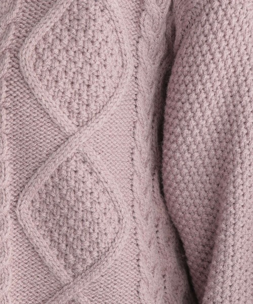 Andemiu（アンデミュウ）の「ケーブルガラタートルニット239176（ニット/セーター・レディース・ブラウン/オフホワイト/グリーン/ラベンダー・FREE）」の20枚目の写真