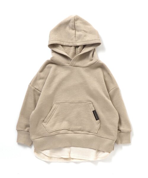 BREEZE（ブリーズ）の「WEB限定 レイヤード風パーカー（パーカー・キッズ・ブラウン/ピンク/ブルー/グリーン/グレー/ベージュ/チャコール/レッド・130/120/100/110/80/140/90）」の4枚目の写真