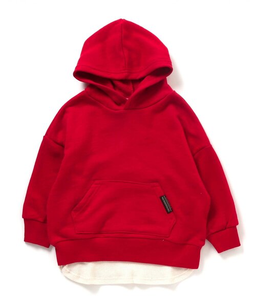 BREEZE（ブリーズ）の「WEB限定 レイヤード風パーカー（パーカー・キッズ・ブラウン/ピンク/ブルー/グリーン/グレー/ベージュ/チャコール/レッド・130/120/100/110/80/140/90）」の8枚目の写真