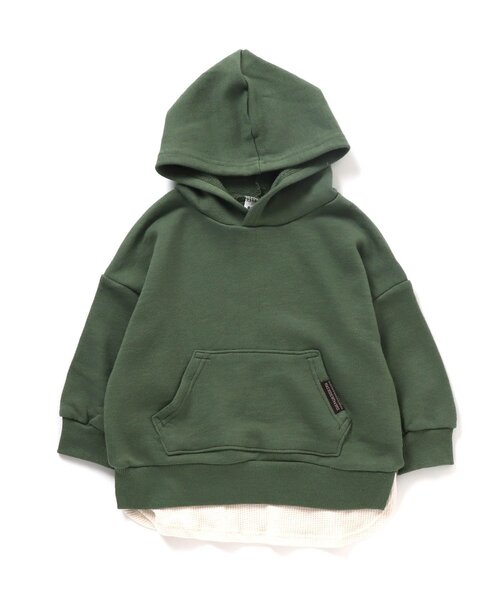 BREEZE（ブリーズ）の「WEB限定 レイヤード風パーカー（パーカー・キッズ・ブラウン/ピンク/ブルー/グリーン/グレー/ベージュ/チャコール/レッド・130/120/100/110/80/140/90）」の5枚目の写真