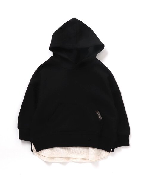 BREEZE（ブリーズ）の「WEB限定 レイヤード風パーカー（パーカー・キッズ・ブラウン/ピンク/ブルー/グリーン/グレー/ベージュ/チャコール/レッド・130/120/100/110/80/140/90）」の3枚目の写真