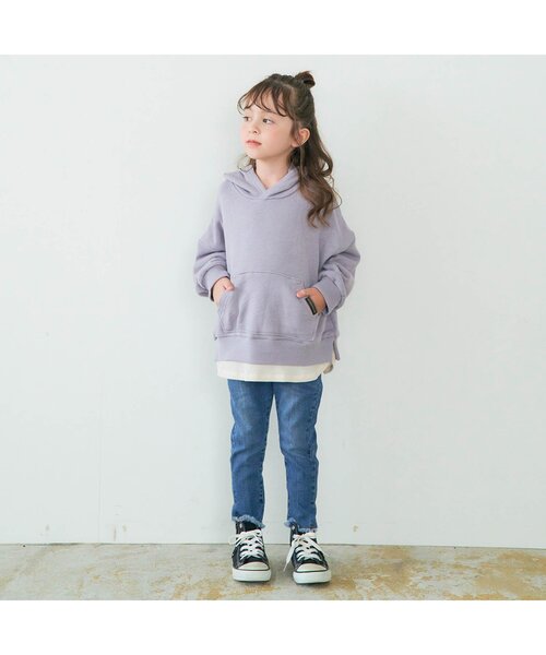 BREEZE（ブリーズ）の「WEB限定 レイヤード風パーカー（パーカー・キッズ・ブラウン/ピンク/ブルー/グリーン/グレー/ベージュ/チャコール/レッド・130/120/100/110/80/140/90）」の9枚目の写真