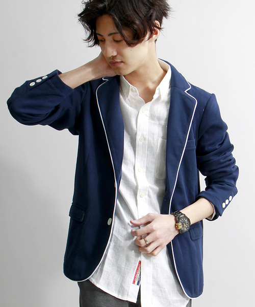 WEGO(ウィゴー)の「WEGO/ポンチテーラードジャケット(テーラードジャケット・メンズ・ブラック/ダークグレー/ネイビー・MEDIUM/LARGE)」の3枚目の写真