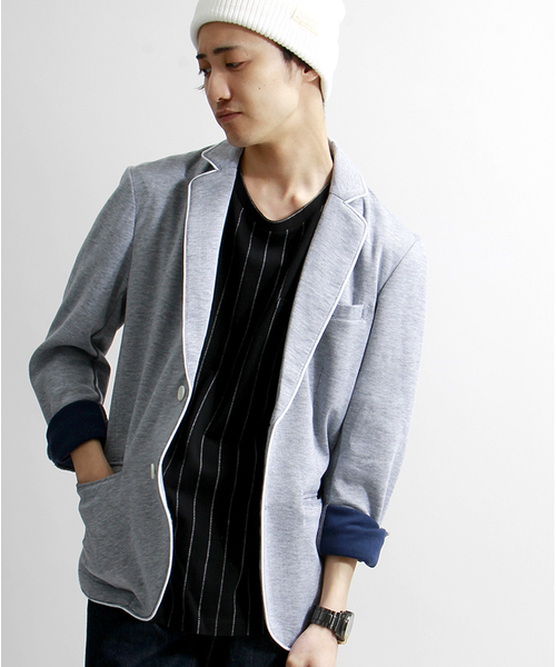 WEGO(ウィゴー)の「WEGO/ポンチテーラードジャケット(テーラードジャケット・メンズ・ブラック/ダークグレー/ネイビー・MEDIUM/LARGE)」の2枚目の写真