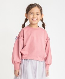 BRANSHES（ブランシェス）の「袖フリル×リボン付きトレーナー（スウェット）」