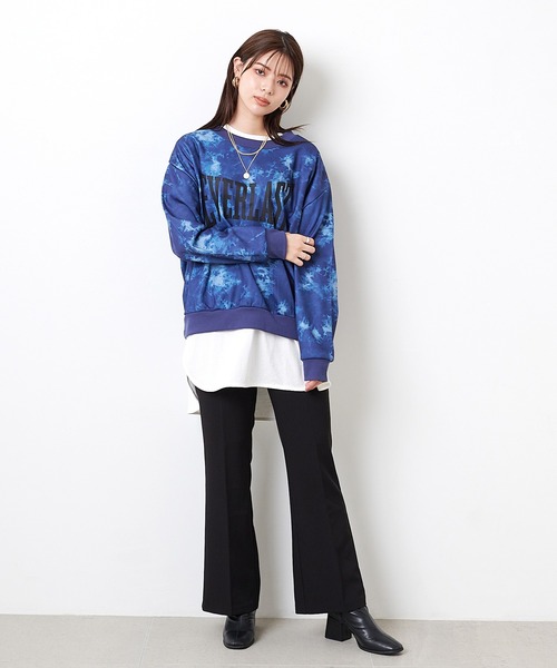 EVERLAST(CROSSPLUS ONLINE)(エバーラスト)の「タイダイプリント ビッグシルエットトレーナー(その他トップス・レディース・ブラック/ブルーグレー/ホワイト・L/M)」の7枚目の写真