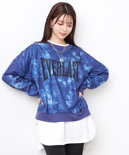 EVERLAST(CROSSPLUS ONLINE)(エバーラスト)の「タイダイプリント ビッグシルエットトレーナー(その他トップス・レディース・ブラック/ブルーグレー/ホワイト・L/M)」の8枚目の写真