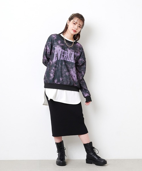 EVERLAST(CROSSPLUS ONLINE)(エバーラスト)の「タイダイプリント ビッグシルエットトレーナー(その他トップス・レディース・ブラック/ブルーグレー/ホワイト・L/M)」の6枚目の写真