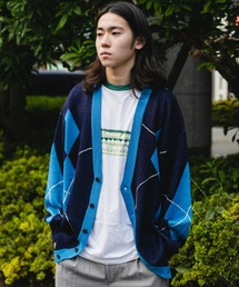 BROKEN BASE | BROKEN BASE アシンメトリーアーガイルカーディガン(カーディガン/ボレロ)