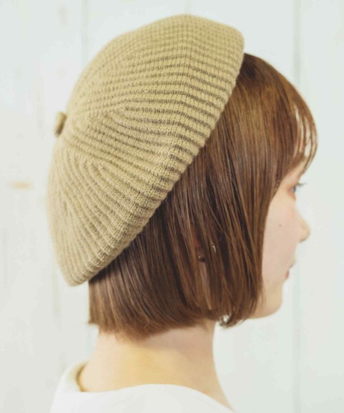paravion（パラビオン）の「K/ニットベレー帽（ハンチング/ベレー帽・レディース・アイボリー/ブラック/ベージュ・ONESIZE）」の12枚目の写真