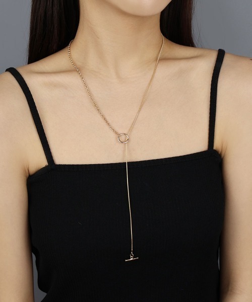 CEMONEMO(セモネモ)の「3way Yシェイプ コンビチェーン ロングネックレス(ネックレス・レディース・シルバー/ゴールド・FREE)」の1枚目の写真