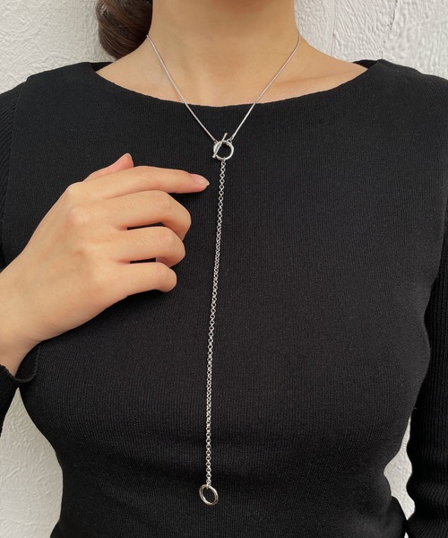 CEMONEMO(セモネモ)の「3way Yシェイプ コンビチェーン ロングネックレス(ネックレス・レディース・シルバー/ゴールド・FREE)」の13枚目の写真