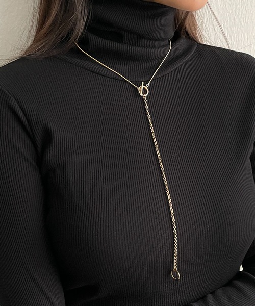 CEMONEMO(セモネモ)の「3way Yシェイプ コンビチェーン ロングネックレス(ネックレス・レディース・シルバー/ゴールド・FREE)」の12枚目の写真