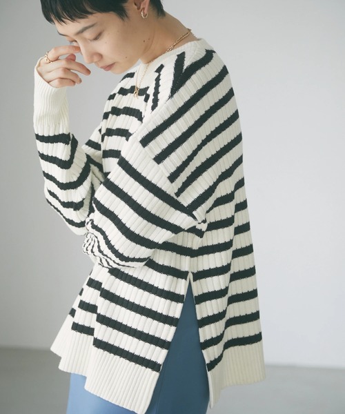 armonia（アルモニーア）の「armonia・柄編みニットプルオーバー＊（ニット/セーター・レディース・グレー/ブルー/ライトピンク/その他9・FREE）」の4枚目の写真