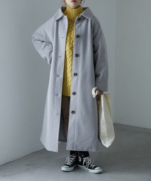 ウールライク ステンカラーロングコート