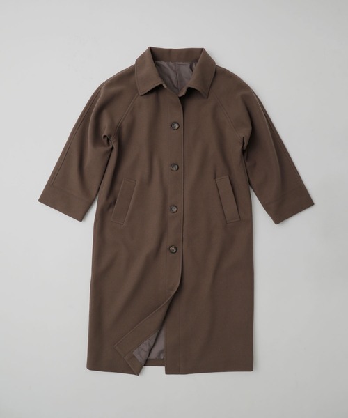 etoll.（エトル）の「ウールライク ステンカラーロングコート（ステンカラーコート・レディース・ブラック/グレー/ベージュ/オレンジ/グリーン/ブラウン・M）」の11枚目の写真