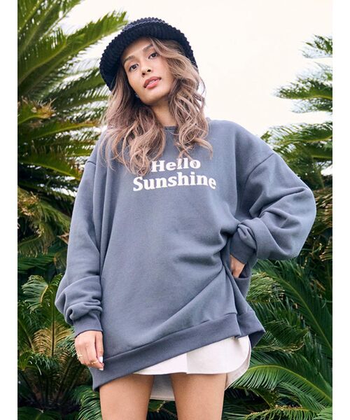 To the sea（トゥーザシー）の「Hello Sunshine スウェット（スウェット・レディース・ブラック/スカイブルー・FREE）」の3枚目の写真