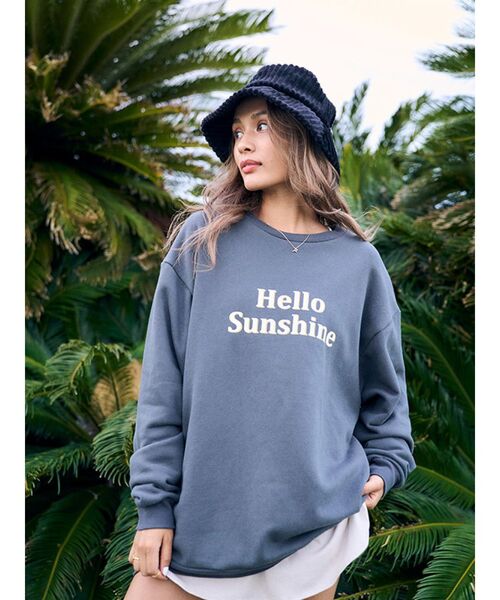 To the sea（トゥーザシー）の「Hello Sunshine スウェット（スウェット・レディース・ブラック/スカイブルー・FREE）」の4枚目の写真