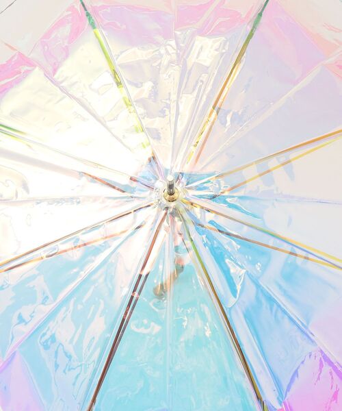 SHIPS（シップス）の「Wpc.:パイピングシャイニー バンブービニール傘（長傘・レディース・シルバー・ONE SIZE）」の2枚目の写真