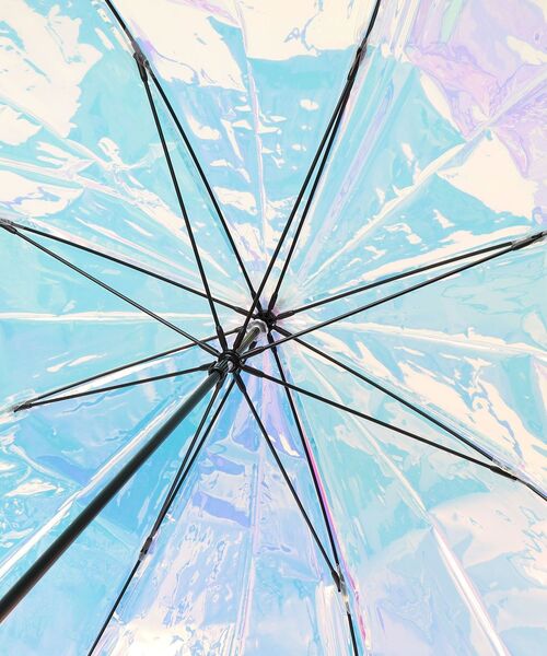 SHIPS（シップス）の「Wpc.:パイピングシャイニー バンブービニール傘（長傘・レディース・シルバー・ONE SIZE）」の4枚目の写真