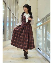 タータンチェックジャンスカ 赤 [axes famme] タータンチェックジャンスカ｜アクシーズファムの通販｜&mall（アンド