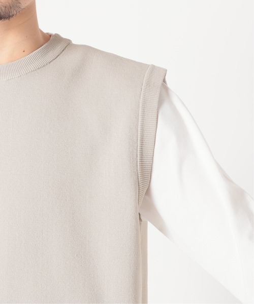 417 EDIFICE（フォーワンセブンエディフィス）の「【カットソー+ニットの2点セット】ミラノリブ レイヤードベスト（ベスト・メンズ・ネイビー/ホワイト・LARGE/MEDIUM）」の12枚目の写真