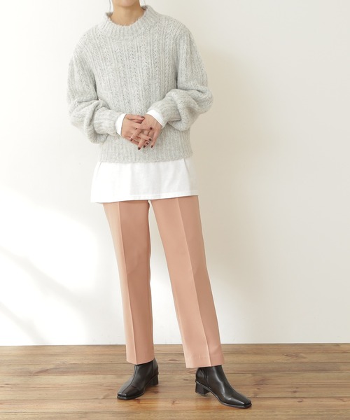 N.（N. Natural Beauty Basic）（エヌエヌナチュラルビューティーベーシック）の「【S Size Line】◆ツイルテーパードパンツ（その他パンツ・レディース・ネイビー/ピンク/グリーン/モカ・SMALL/MEDIUM）」の4枚目の写真