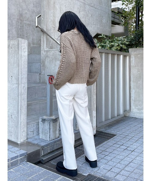 ENVYM（アンビー）の「ボールＣＡＢＬＥ ＫＮＩＴ（ニット/セーター・レディース・ホワイト/モカ/ブラック・FREE）」の7枚目の写真