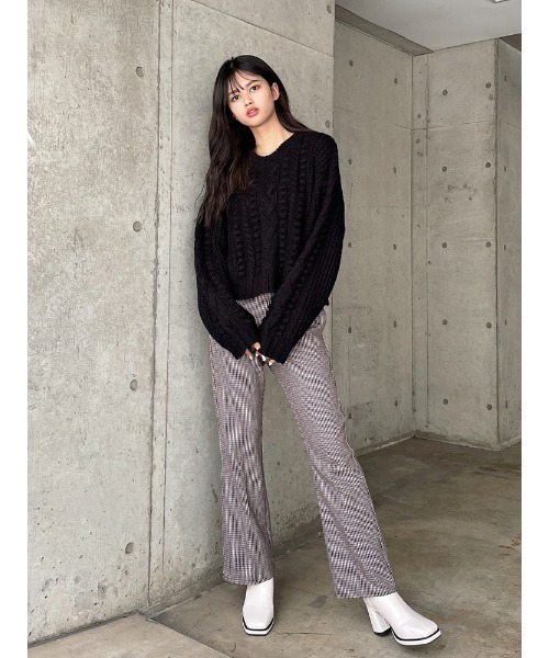 ENVYM（アンビー）の「ボールＣＡＢＬＥ ＫＮＩＴ（ニット/セーター・レディース・ホワイト/モカ/ブラック・FREE）」の10枚目の写真