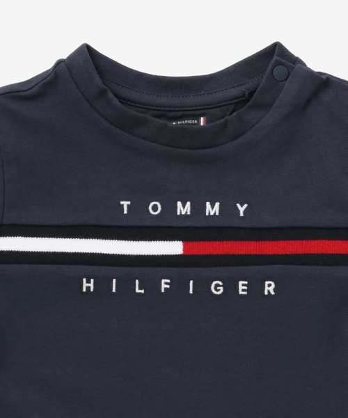 TOMMY HILFIGER（トミーヒルフィガー）の「BABY リブインサートショートスリーブTシャツ（Tシャツ/カットソー・キッズ・ホワイト/ネイビー/ピンク・80ｃｍ/90cm/75cm）」の7枚目の写真