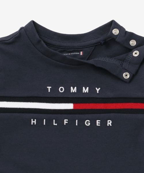 TOMMY HILFIGER（トミーヒルフィガー）の「BABY リブインサートショートスリーブTシャツ（Tシャツ/カットソー・キッズ・ホワイト/ネイビー/ピンク・80ｃｍ/90cm/75cm）」の8枚目の写真