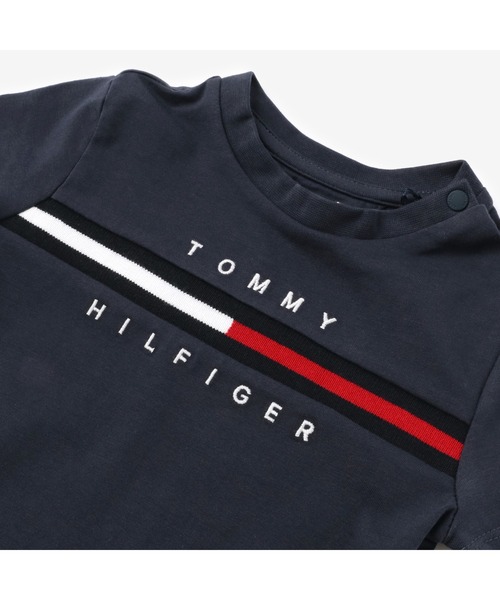 TOMMY HILFIGER（トミーヒルフィガー）の「BABY リブインサートショートスリーブTシャツ（Tシャツ/カットソー・キッズ・ホワイト/ネイビー/ピンク・80ｃｍ/90cm/75cm）」の11枚目の写真
