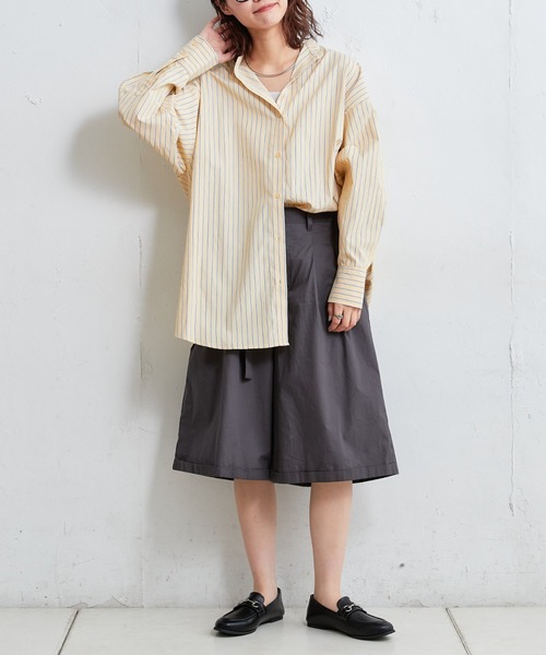 CIAOPANIC TYPY（チャオパニックティピー）の「□バンドカラーストライプBIGシャツ（シャツ/ブラウス・レディース・オフホワイト/ピンク/イエロー・ONE SIZE）」の18枚目の写真