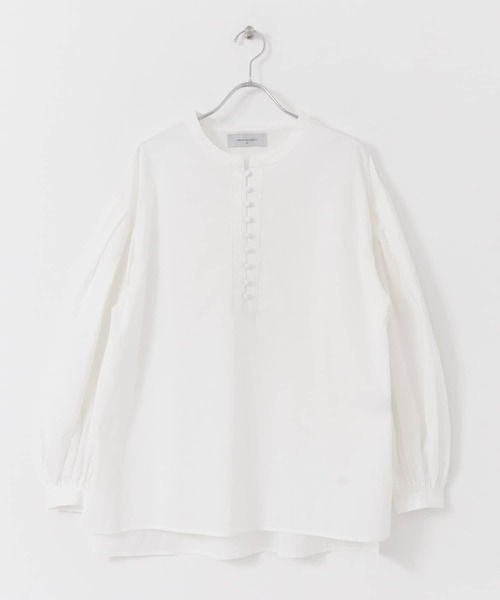 UR Lab.（アーバンリサーチラボ）の「スタンドカラーボタンブラウス（シャツ/ブラウス・レディース・スミクロ/ホワイト/オレンジ・FREE）」の16枚目の写真