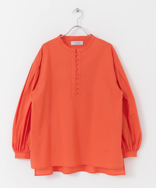 UR Lab.（アーバンリサーチラボ）の「スタンドカラーボタンブラウス（シャツ/ブラウス・レディース・スミクロ/ホワイト/オレンジ・FREE）」の20枚目の写真