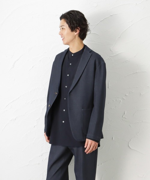 NAVY(ネイビー)の「SOLOTEX(R)使用 ニットストレッチジャケット(テーラードジャケット・メンズ・ブラック/ネイビー・S/M/L/XL)」の5枚目の写真