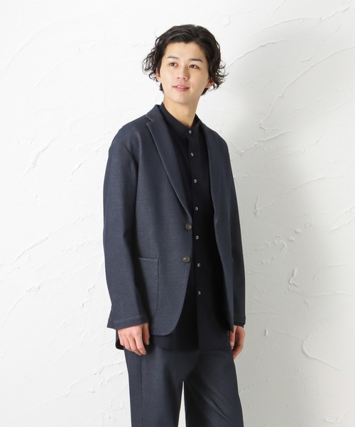 NAVY(ネイビー)の「SOLOTEX(R)使用 ニットストレッチジャケット(テーラードジャケット・メンズ・ブラック/ネイビー・S/M/L/XL)」の6枚目の写真