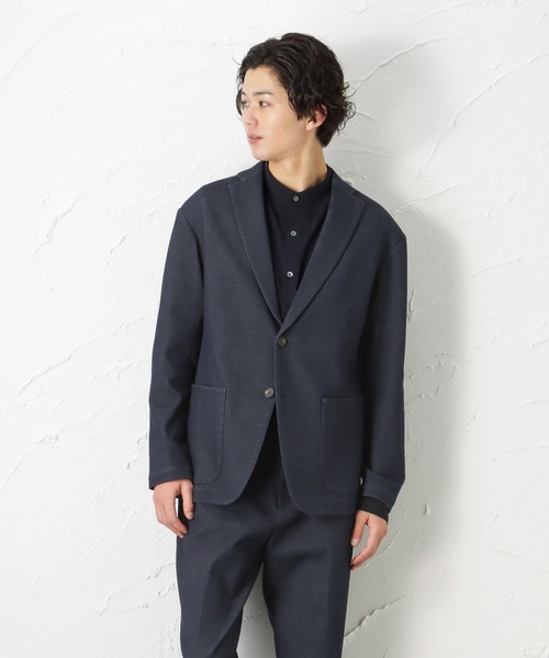 NAVY(ネイビー)の「SOLOTEX(R)使用 ニットストレッチジャケット(テーラードジャケット・メンズ・ブラック/ネイビー・S/M/L/XL)」の7枚目の写真