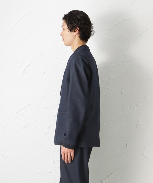 NAVY(ネイビー)の「SOLOTEX(R)使用 ニットストレッチジャケット(テーラードジャケット・メンズ・ブラック/ネイビー・S/M/L/XL)」の8枚目の写真