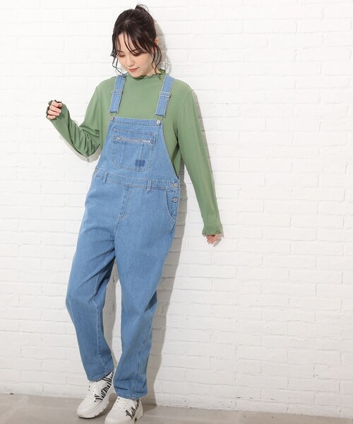 Cutie Blonde（キューティーブロンド）の「◆【S-L】オーバーオール（サロペット/オーバーオール・レディース・アイボリー/パープル/サックスブルー・01/02/03）」の3枚目の写真