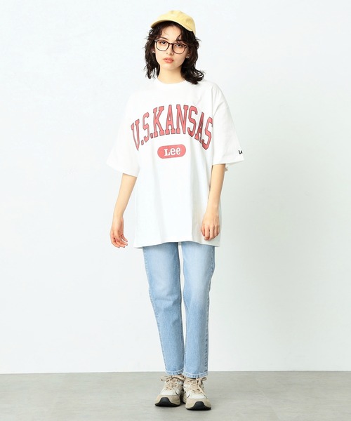 Lee（リー）の「COLLEGE PRINT       H/S TEE（Tシャツ/カットソー・メンズ・ホワイト/ブルー系その他/グレイッシュベージュ・SMALL/MEDIUM）」の22枚目の写真