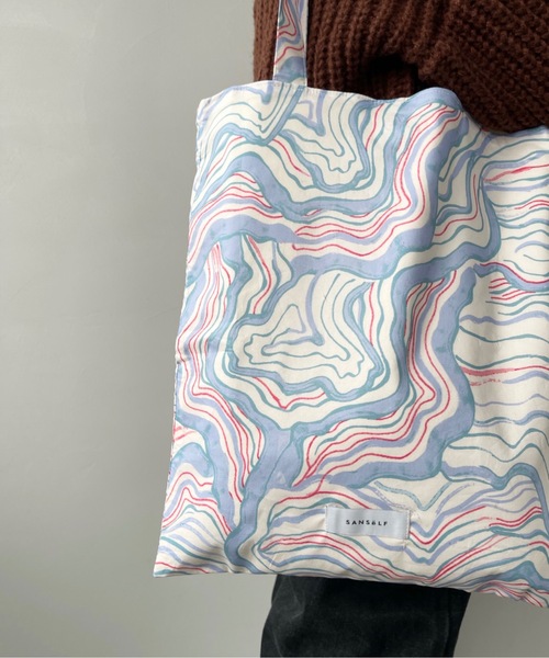 SANSeLF(サンセルフ)の「マーブルモチーフトートバッグ【SANSeLF】sana22s002(トートバッグ・レディース・グリーン/ブルー/ブラック・FREE)」の7枚目の写真