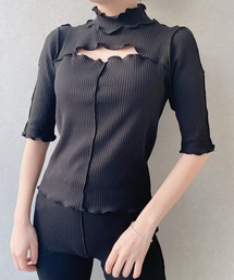 lilLilly | カットアウトリブトップス(Tシャツ/カットソー)